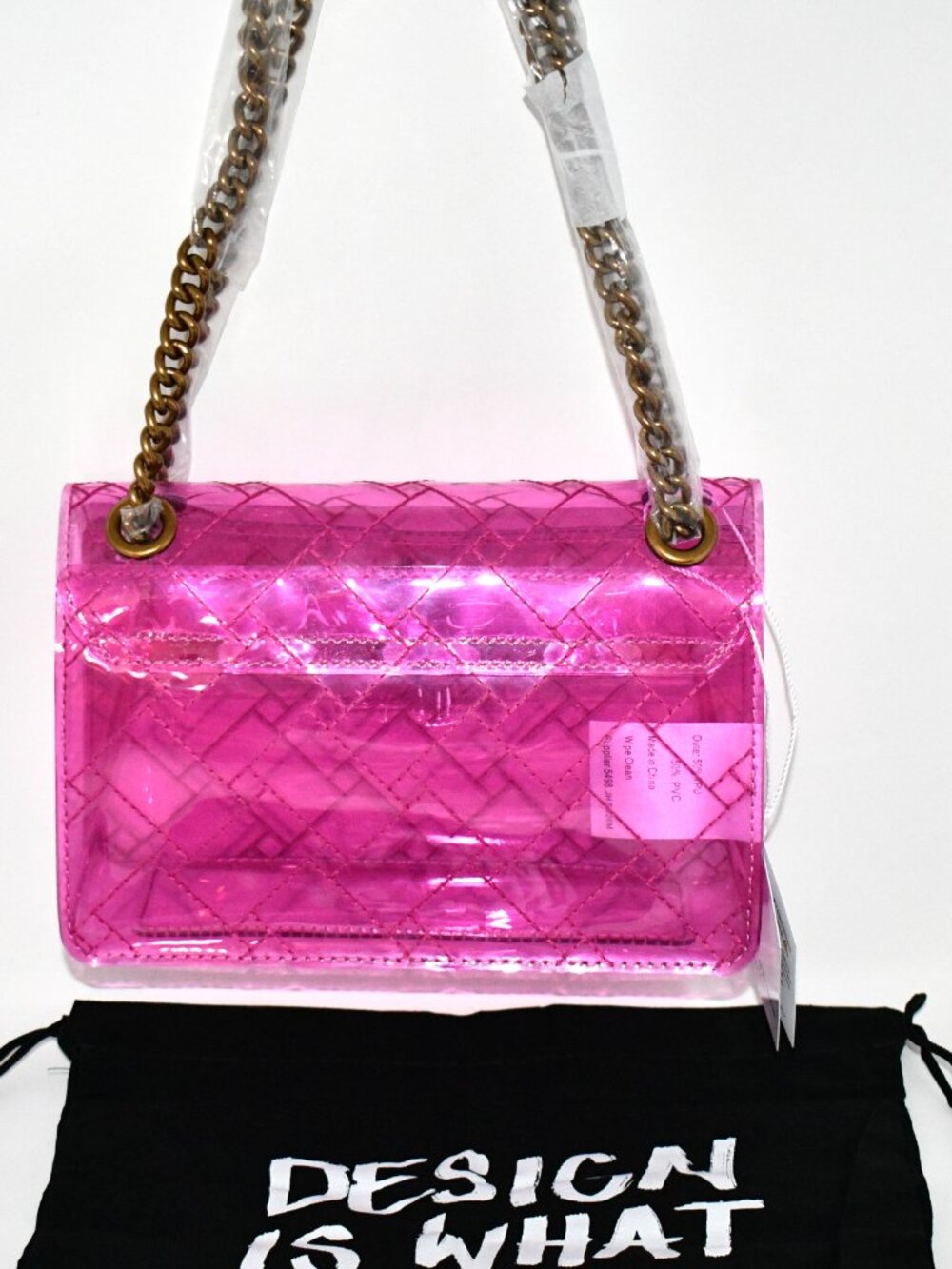 Kurt Geiger Vinyl MINI Kensington Convertible Crossbody in Fuchsia #4756052999 N - Picture 5 of 7